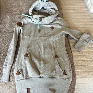 Naketano Gray Sweatshirt Dress Med